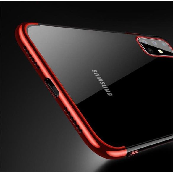 Clear Color tok Gel TPU gömbölyű tok Samsung Galaxy A72 4G piros