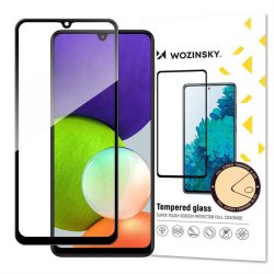   Wozinsky edzett üveg Teljes ragasztó szuper kemény képernyővédő teljes fedett tokbarát Samsung Galaxy A22 4G fekete üvegfólia