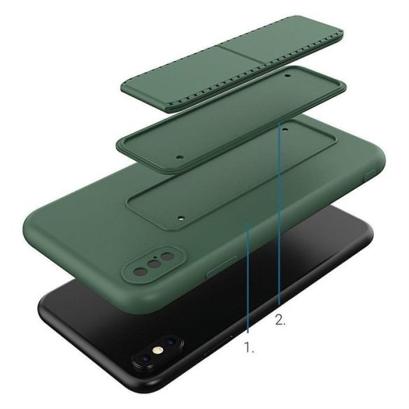 Wozinsky kitámasztható tok Flexible Silicone telefontok egy stand iPhone XS Max Pink