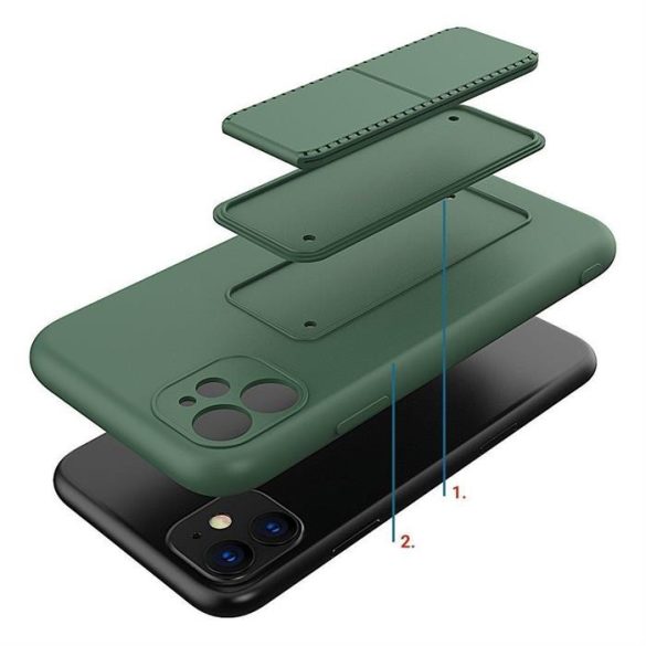 Wozinsky kitámasztható tok Flexible Silicone telefontok egy stand iPhone 11 Pro Black