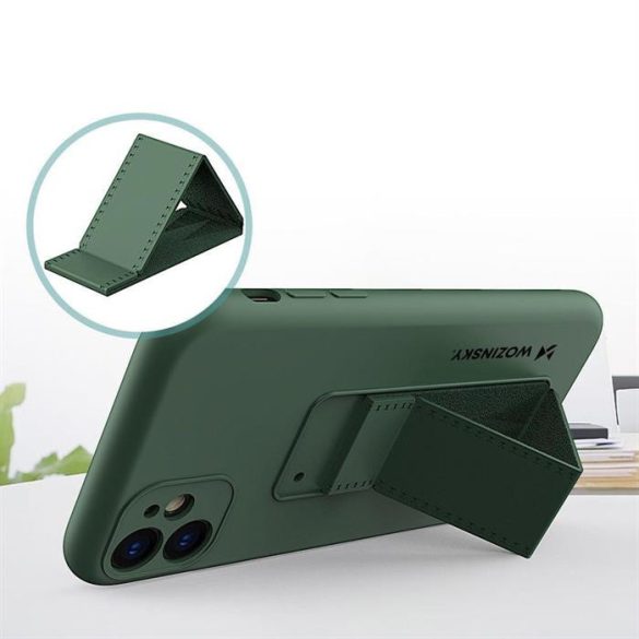 Wozinsky kitámasztható tok Flexible Silicone telefontok egy Stand Iphone 11 Pro Max Gray