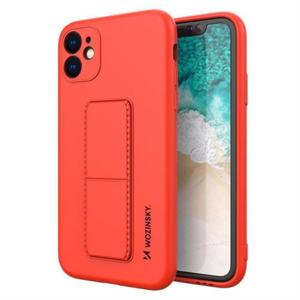 Wozinsky kitámasztható tok Flexible Silicone telefontok egy stand iPhone 11 Pro MAX Piros