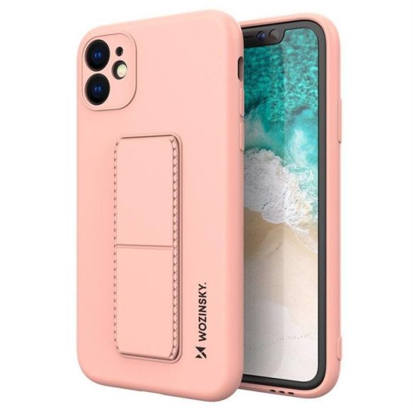 Wozinsky kitámasztható tok Flexible Silicone telefontok 12 Mini Rózsaszín