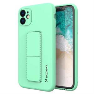 Wozinsky kitámasztható tok Flexible Silicone telefontok egy stand iPhone 12 Mini Mint