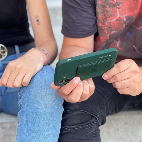 Wozinsky kitámasztható tok Flexible Silicone telefontok egy stand iPhone 12 Mini Mint