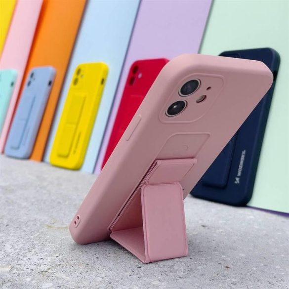 Wozinsky kitámasztható tok Flexible Silicone telefontok egy állvány iPhone 12 Piros
