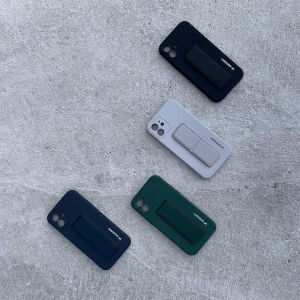 Wozinsky kitámasztható tok Flexible Silicone telefontok egy stand iPhone 12 Pro Gray
