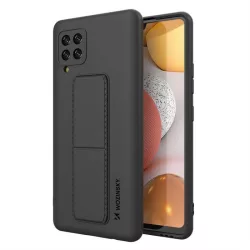  Wozinsky kitámasztható tok Flexible Silicone telefontok Samsung Galaxy A42 5G fekete