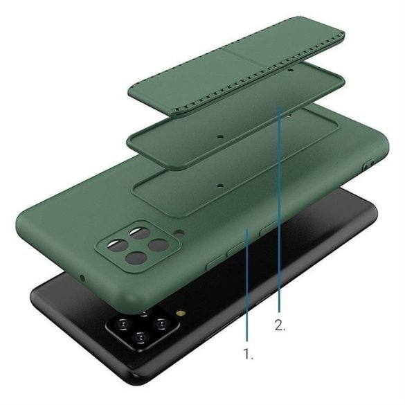 Wozinsky kitámasztható tok Flexible Silicone telefontok Samsung Galaxy A42 5G fekete
