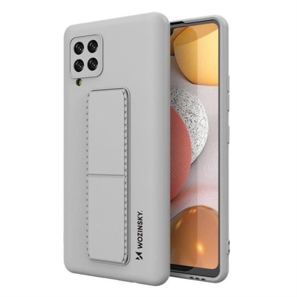 Wozinsky kitámasztható tok Flexible Silicone telefontok Samsung Galaxy A42 5G szürke