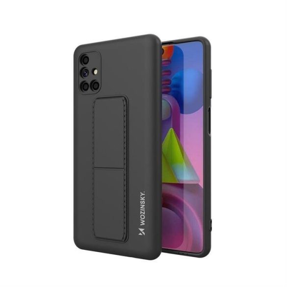 Wozinsky kitámasztható tok Flexible Silicone telefontok Stand Samsung Galaxy M51 Black