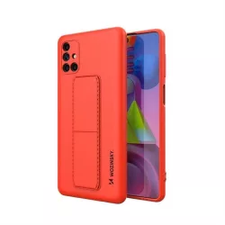   Wozinsky kitámasztható tok Flexible Silicone telefontok Stand Samsung Galaxy M51 Piros