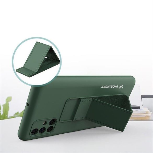 Wozinsky kitámasztható tok Flexible Silicone telefontok Stand Samsung Galaxy M51 Piros