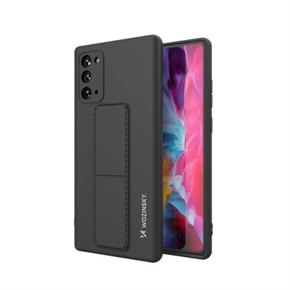 Wozinsky kitámasztható tok Flexible Silicone telefontok Stand Samsung Galaxy Note 20 fekete