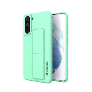 Wozinsky kitámasztható tok Flexible Silicone telefontok Samsung Galaxy S21 + 5G (S21 Plus 5G) menta