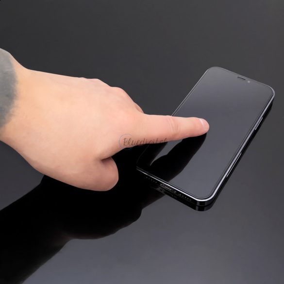 Wozinsky edzett üveg teljes felületen ragasztós szuper kemény képernyővédő teljes fedett keretes tokbarát iPhone 13 mini fekete