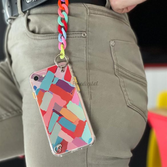 Rugalmas szilikon telefontok színes lánccal iPhone 12 Pro Multicolour