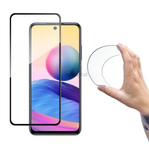 Wozinsky Teljes képernyős Flexi Nano üveg hybrid képernyővédő tok Xiaomi Redmi Note 10 5G fekete