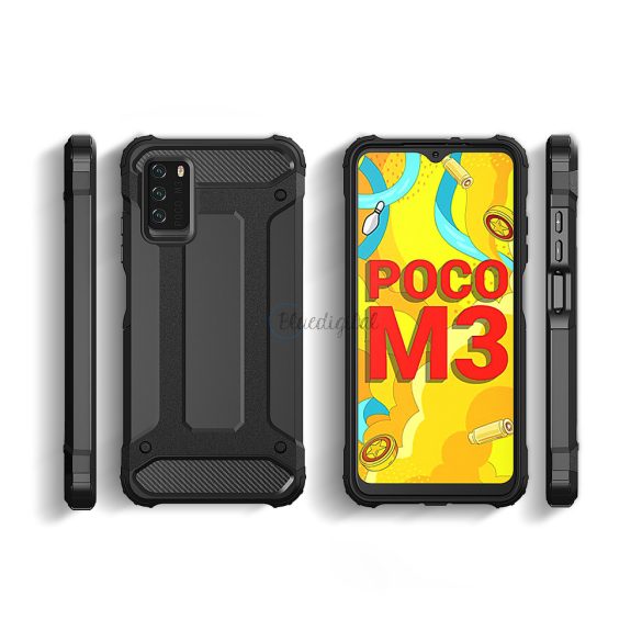 Hybrid Armor tok Xiaomi Redmi Note 10 5G / Poco M3 Pro ezüst színű