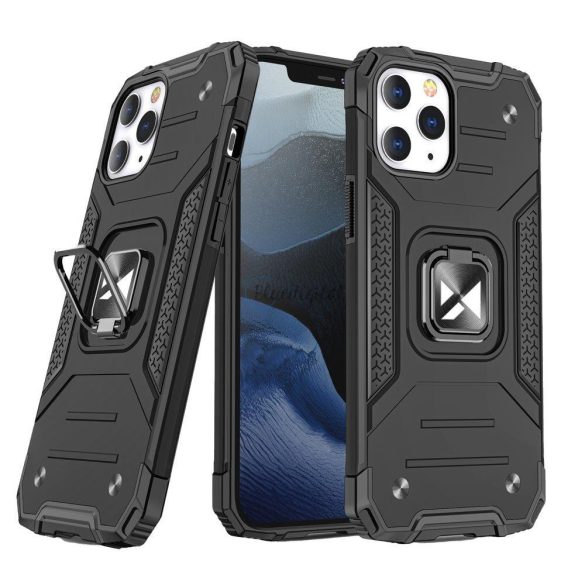 Wozinsky Ring Armor tok kitámasztható Tough ütésálló tok iPhone 13 Mini fekete
