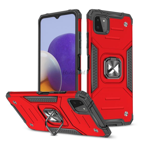 Wozinsky Ring Armor tok kitámasztható Tough ütésálló tok Samsung Galaxy A22 4G Red