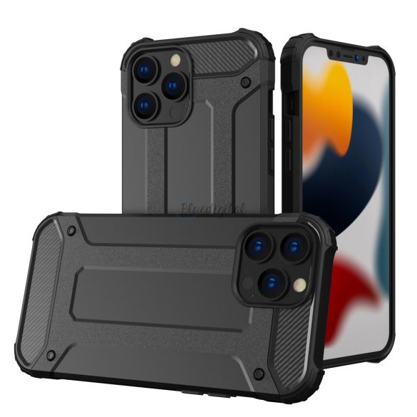 Hybrid Armor tok ütésálló tok iPhone 13 Pro max fekete