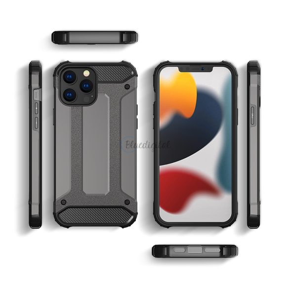 Hybrid Armor tok ütésálló tok iPhone 13 Pro max fekete