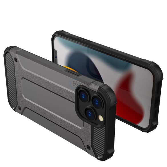 hybrid Armor tok ütésálló tok iPhone 13 Pro max ezüst