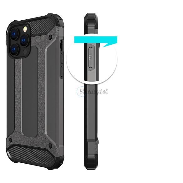 hybrid Armor tok ütésálló tok iPhone 13 Pro max ezüst