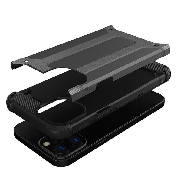 hybrid Armor tok ütésálló tok iPhone 13 Pro max ezüst