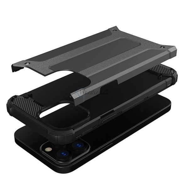 hybrid Armor tok ütésálló tok iPhone 13 Pro fekete