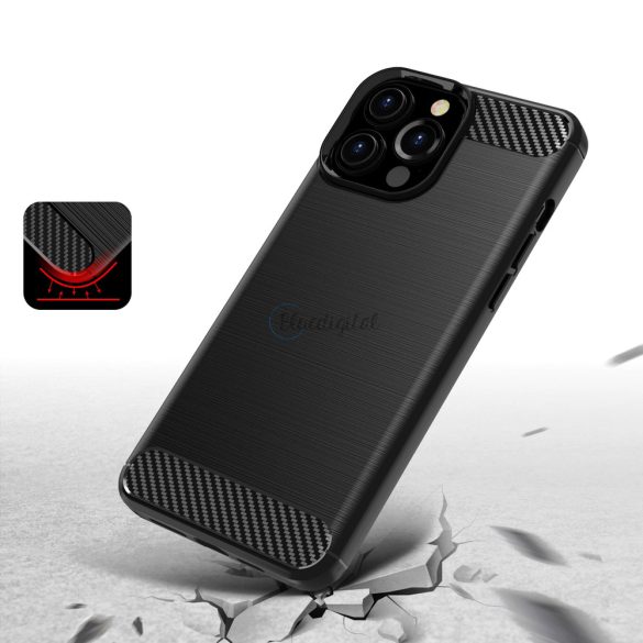 Carbon tok Flexible tok TPU tok iPhone 13 Pro max fekete