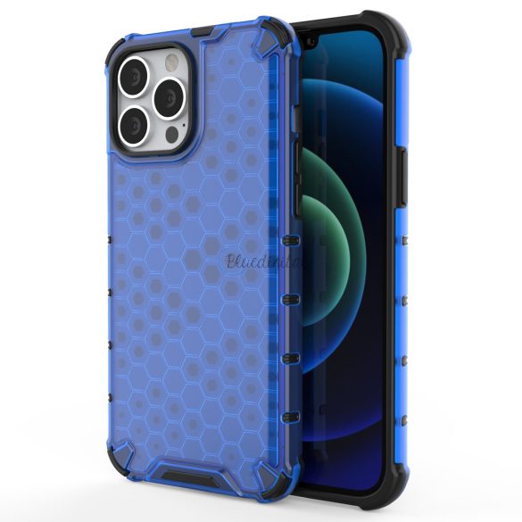 Honeycomb tok ütésálló telefontok TPU Bumper iPhone 13 Pro Max kék