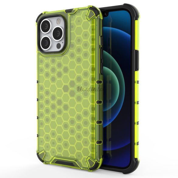 Honeycomb tok ütésálló telefontok TPU Bumper iPhone 13 Pro Max zöld