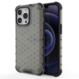 Honeycomb tok Páncéltelefontok a TPU Bumper iPhone 13 Pro fekete