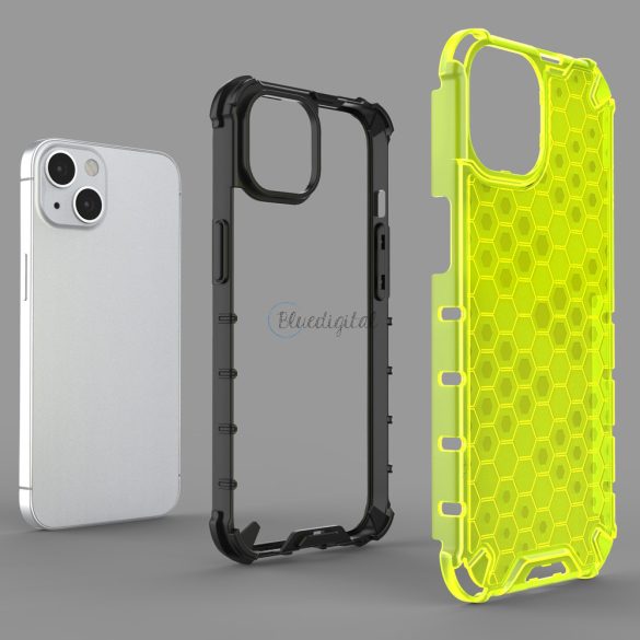 Honeycomb tok Páncéltelefontok a TPU Bumper iPhone 13 piros