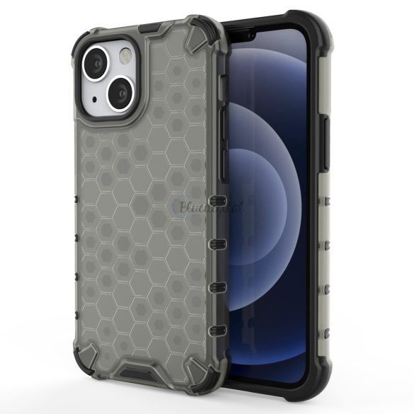 Honeycomb tok ütésálló telefontok TPU Bumper iPhone 13 mini fekete