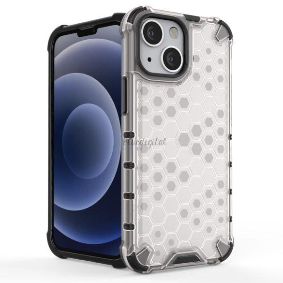 Honeycomb tok ütésálló telefontok TPU Bumper iPhone 13 mini fekete