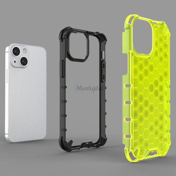 Honeycomb tok ütésálló telefontok TPU Bumper iPhone 13 mini fekete