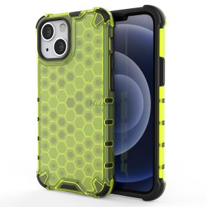 Honeycomb tok ütésálló telefontok TPU Bumper iPhone 13 mini zöld