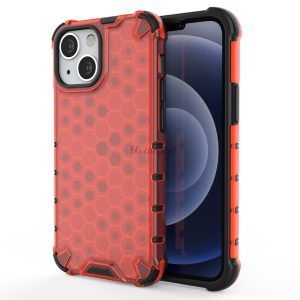 Honeycomb tok ütésálló telefontok TPU Bumper iPhone 13 mini piros