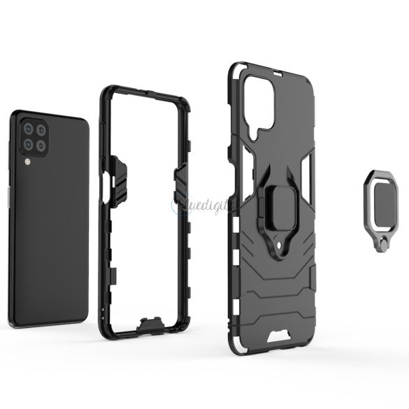 Ring Armor tok kitámasztható Tough ütésálló tok Samsung Galaxy A22 4G kék