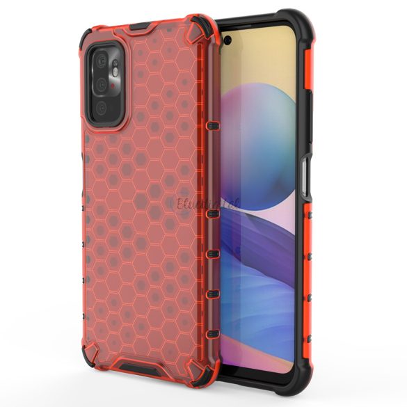 Honeycomb tok ütésálló telefontok TPU Bumper Xiaomi redmi Note 10 5G / Poco M3 Pro piros