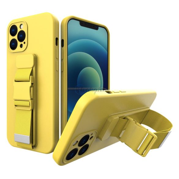 Kötél tok Gel TPU légzsák telefontok iPhone 12 Pro Sárga