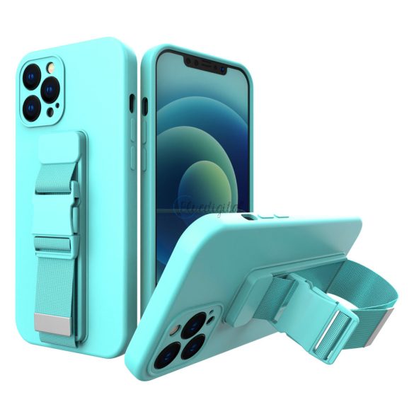 Kötél tok Gel TPU légzsák telefontok iPhone 12 Pro Max világoskék
