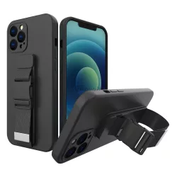   Kötél tok Gel TPU légzsák telefontok iPhone 13 Pro max fekete
