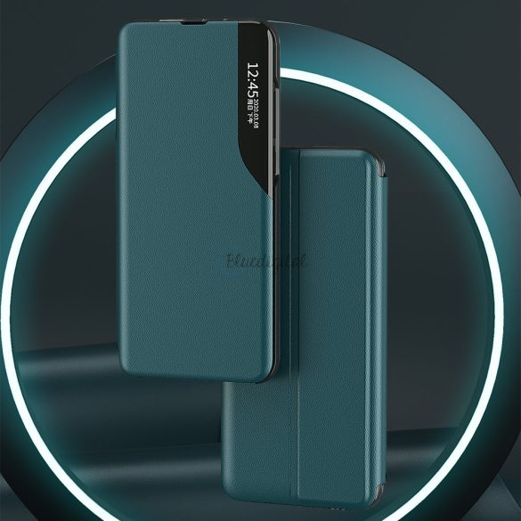 Eco Leather View tok Elegáns flipes kihajtható tok kitámasztóval Samsung Galaxy A22 4G kék