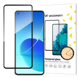   Wozinsky edzett üveg teljes felületen ragasztós szuper kemény képernyővédő teljes fedett keretes, az OPPO Reno6 4G fekete