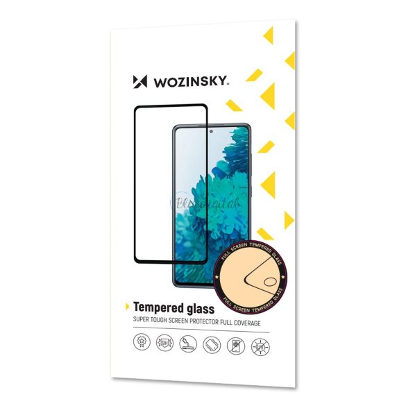 Wozinsky edzett üveg teljes felületen ragasztós szuper kemény képernyővédő teljes fedett keretes, az OPPO Reno6 4G fekete