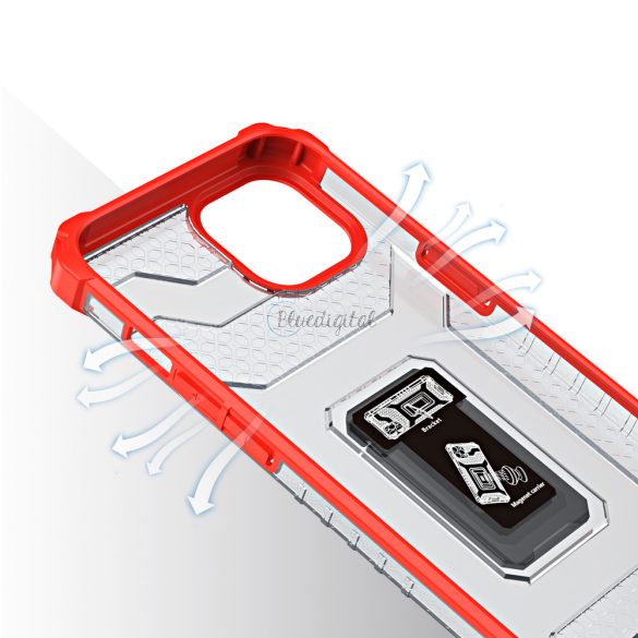 Crystal Ring tok kitámasztható Kemény tok iPhone 13 mini piros